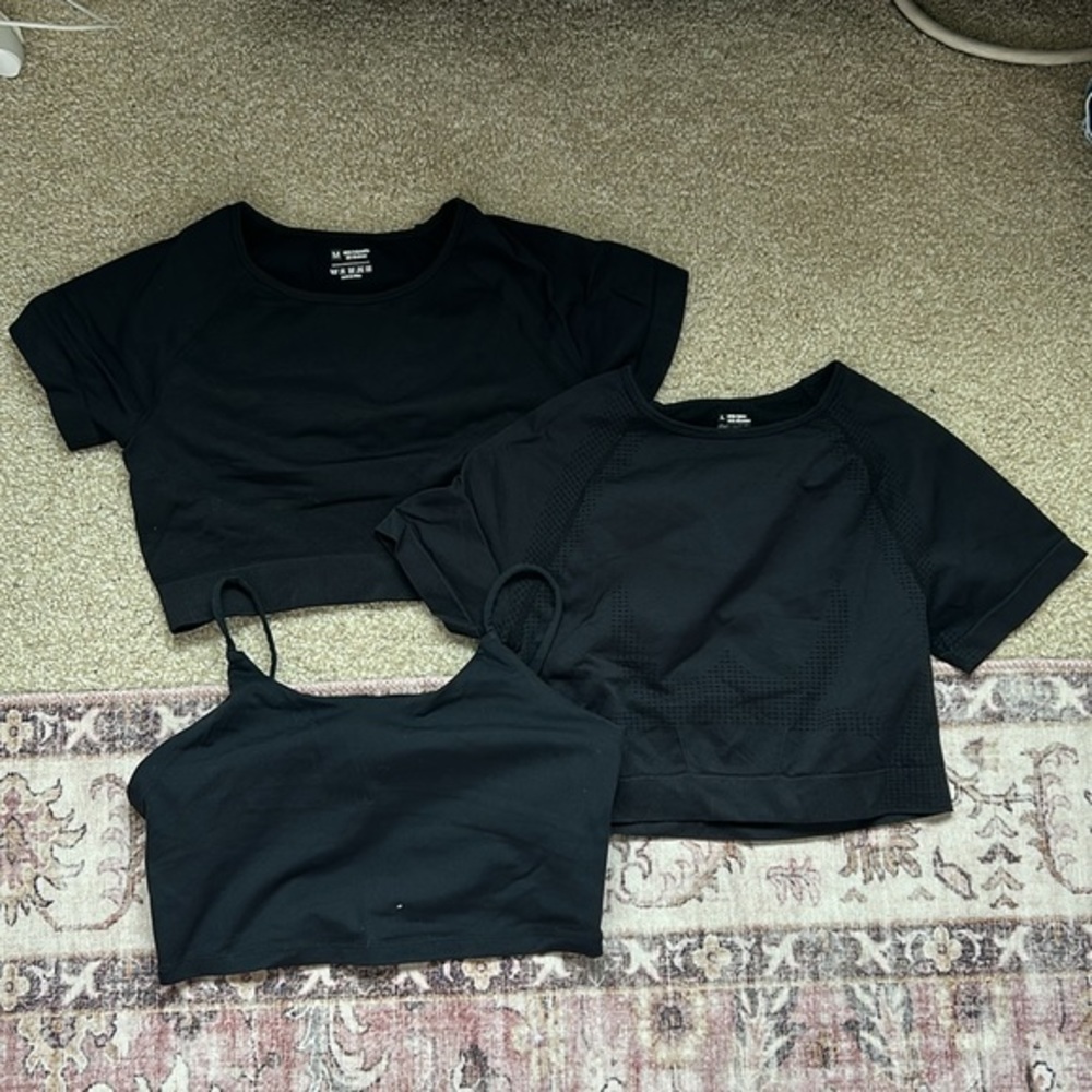 BUNDLE OF 3: AMAZON ATHLETIC TOP- 3 SHIRTS FOR PRICE OF 1 (all fit W US size 4)